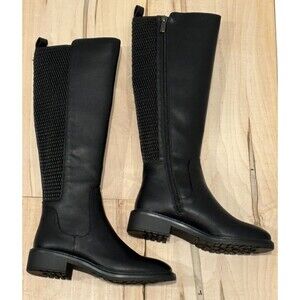Kenneth Cole Reaction Lionel Tall Stretch Back Panel Boots Black